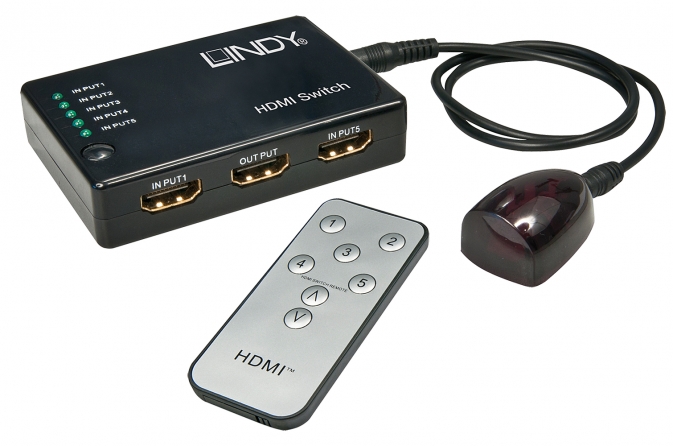 Compact Switch HDMI Remote 5:1 4K & Full HD 1080p 3D 