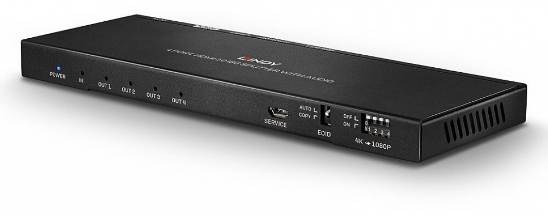 Splitter HDMI 18G con Audio & Downscaling, 4 Porte
