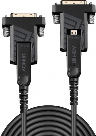 Cavo Micro-HDMI 18G Ibrido in Fibra Ottica con connettori HDMI & DVI removibili, 100m