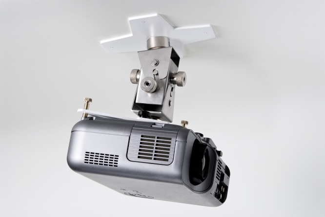 Supporto professionale per videoproiettore arakno con regolazione micrometrica 18cm + prolunga bianco