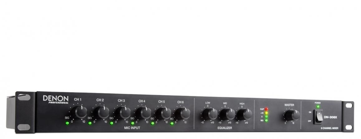 Mixer analogico Denon DN-306X 1U rack, 6 canali