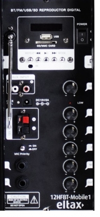 Sistema audio portatile con Bluetooth e microfono Wireless Eltax "Voyager 12 BT", 350W (nero)