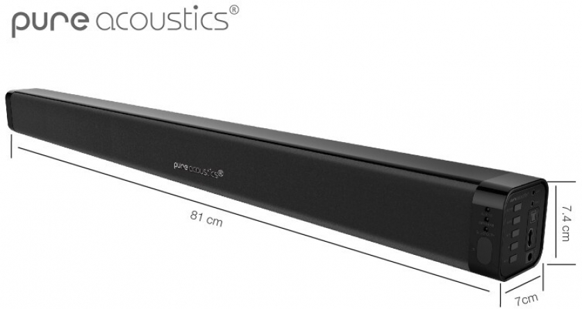 Soundbar Pure Acoustics HDS 80 a 2 canali con bluetooth, 80W (nero)