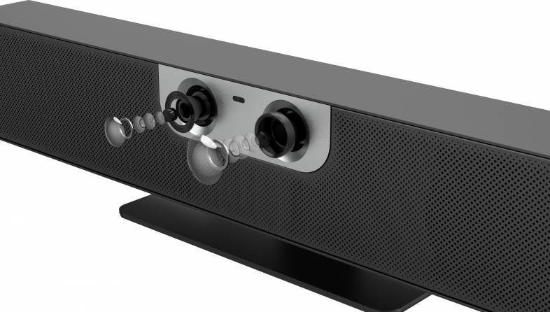 Sistema per videoconferenze Nexvoo NexBar DoubleView N120U, dual camera UHD 4K (grandangolo e teleobiettivo) con tracking facciale
