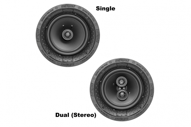 Diffusore stereo a soffitto full range Earthquake "R-8D", diametro woofer 8" 200W con tweeter orientabili