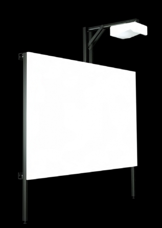 Struttura con schermo da proiezione interattivo riscrivibile da 222x125cm con telaio in alluminio e installazione a parete