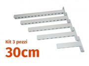 Kit di 3 staffe distanziatrici da 30cm per installazione a parete o soffitto (per cassonetti oltre 350cm)