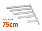 Kit di 3 staffe distanziatrici da 75cm per installazione a parete o soffitto (per cassonetti oltre 350cm)