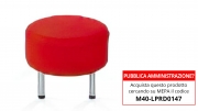 Pouf morbido rotondo per seduta singola con base metallica (diversi colori, 50x43cm) Rif. P2009 (Arredo e Composizioni)
