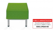 Pouf morbido quadrato per seduta singola con base metallica (diversi colori, 50x45x43cm) Rif. P2001 (Arredo e Composizioni)