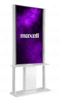 Totem informativo con Maxell MPD-M55UHD su struttura chiosco (bianco) 